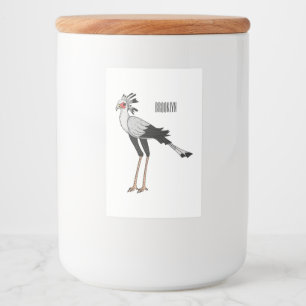 Etiqueta Para Comida Ilustracion personalizado de pájaro de Secretario