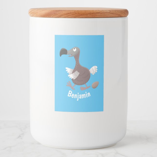 Etiqueta Para Comida Ilustracion personalizado de pájaro dodo gracioso (Anverso)