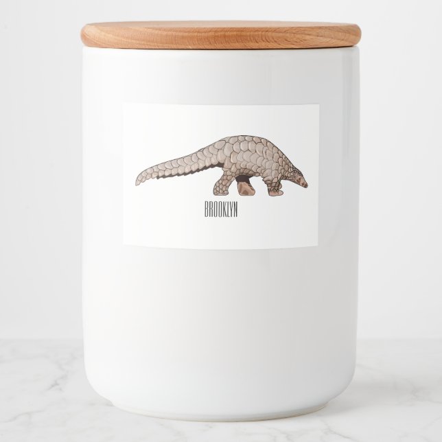 Etiqueta Para Comida Ilustracion personalizado de Pangolin (Anverso)