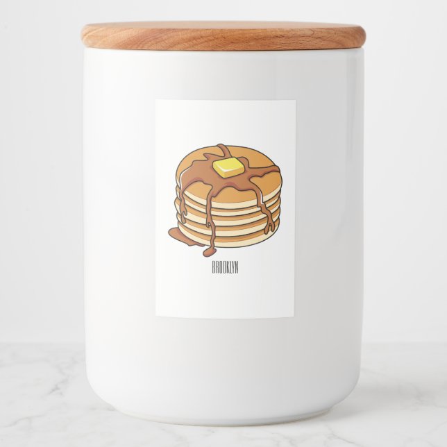 Etiqueta Para Comida Ilustracion personalizado de panqueques (Anverso)