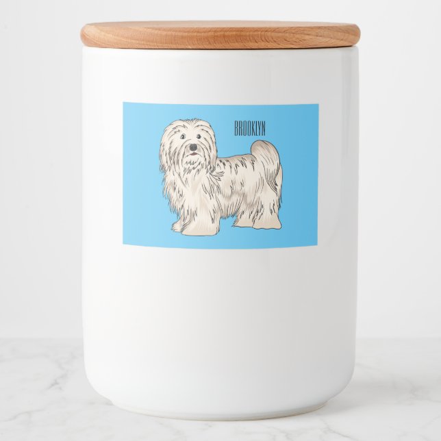 Etiqueta Para Comida Ilustracion personalizado de perro de La Habana (Anverso)