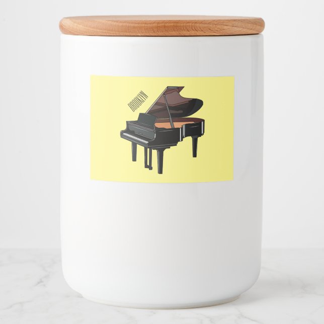 Etiqueta Para Comida Ilustracion personalizado de piano (Anverso)