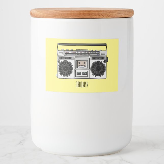 Etiqueta Para Comida Ilustracion personalizado de radio (Anverso)