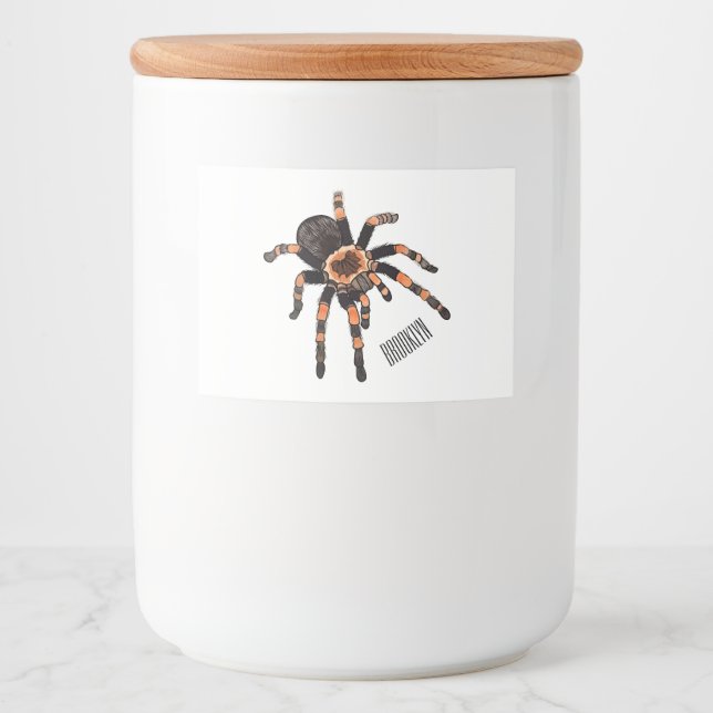 Etiqueta Para Comida Ilustracion personalizado de Tarantula (Anverso)