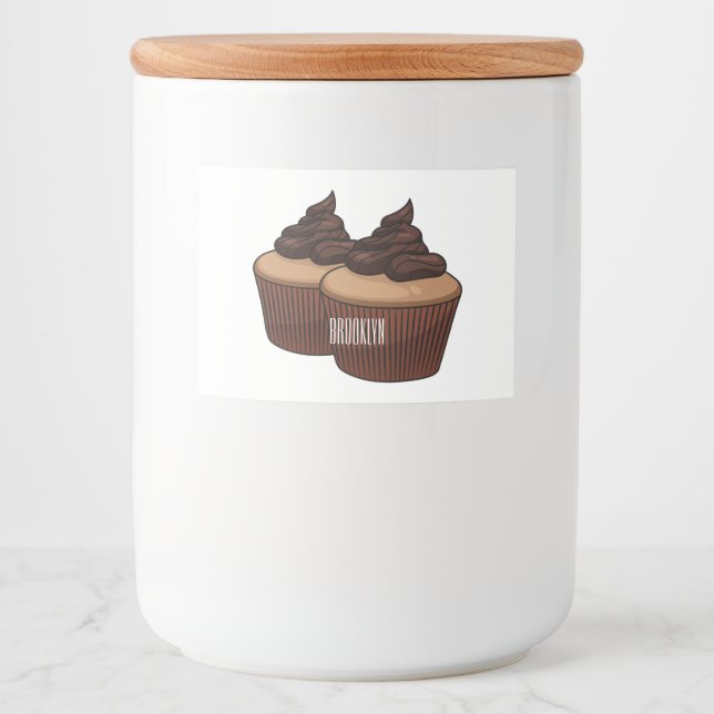 Etiqueta Para Comida Ilustracion personalizado de tarta (Anverso)