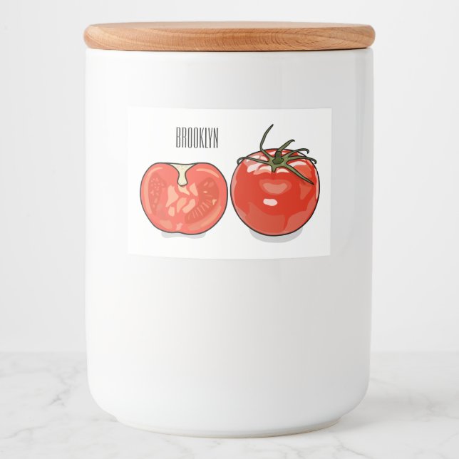 Etiqueta Para Comida Ilustracion personalizado de tomate (Anverso)