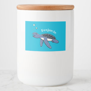 Etiqueta Para Comida Ilustracion personalizado de tortuga marina de beb