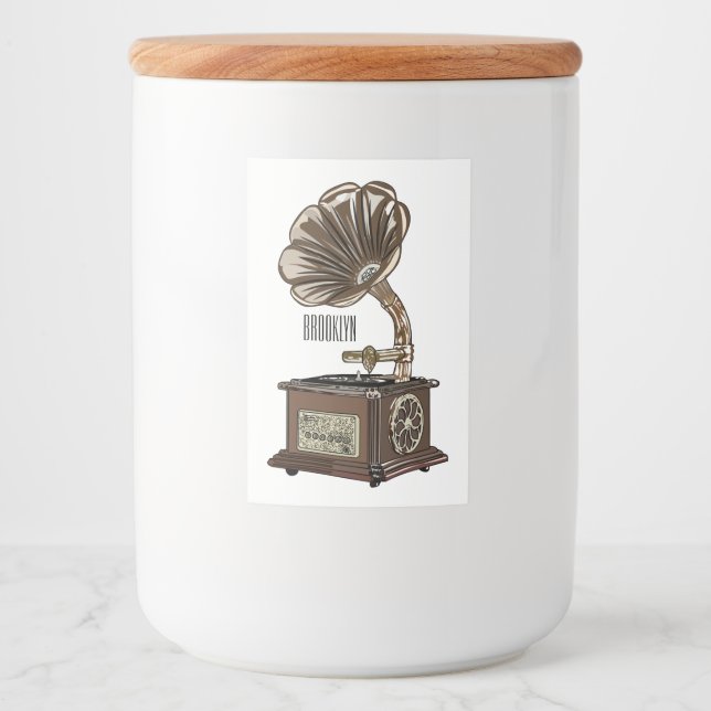 Etiqueta Para Comida Ilustracion personalizado girable (Anverso)