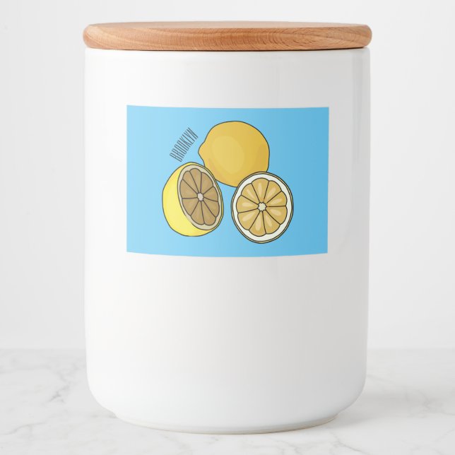 Etiqueta Para Comida Ilustracion personalizado limón (Anverso)
