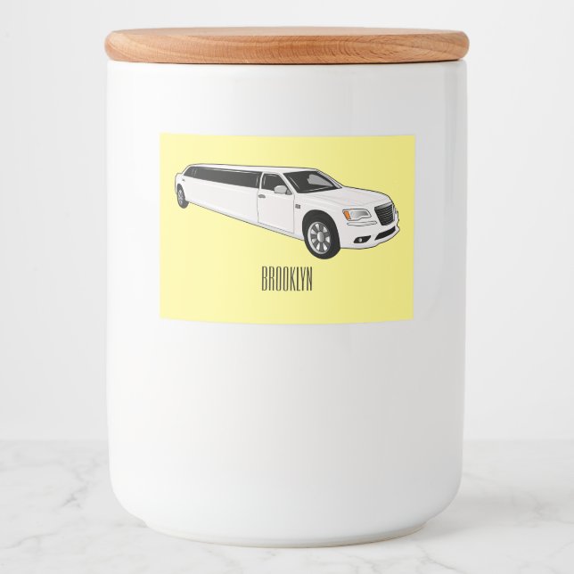 Etiqueta Para Comida Ilustracion personalizado limusina (Anverso)