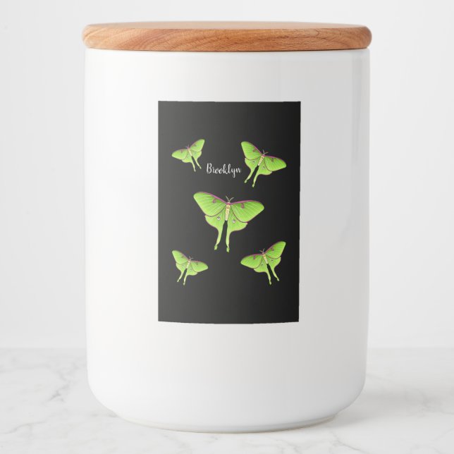 Etiqueta Para Comida Ilustracion personalizado Luna Moth (Anverso)