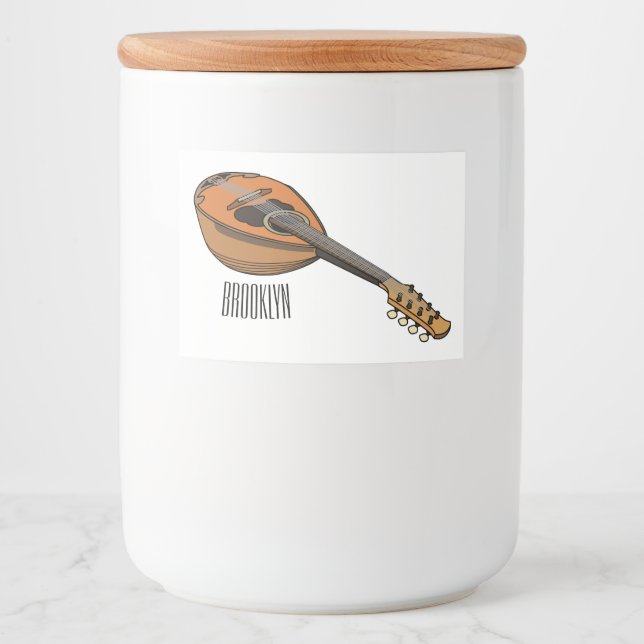 Etiqueta Para Comida Ilustracion personalizado Mandolin (Anverso)