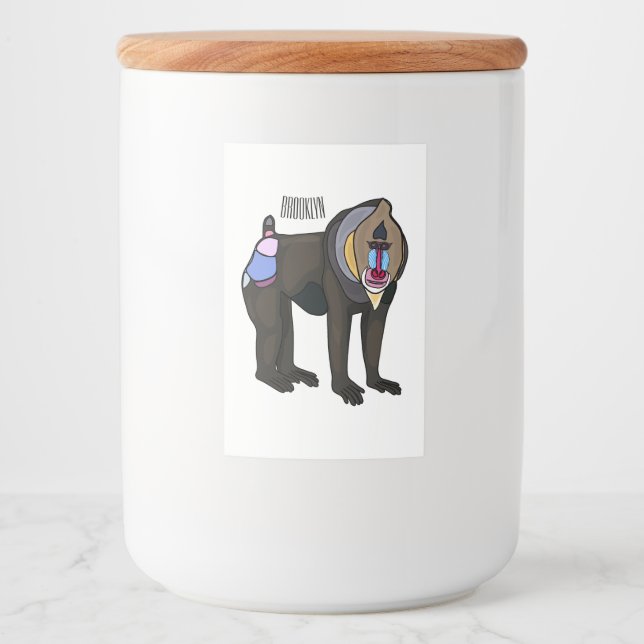 Etiqueta Para Comida Ilustracion personalizado Mandrill (Anverso)