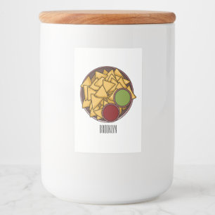 Etiqueta Para Comida Ilustracion personalizado Nachos