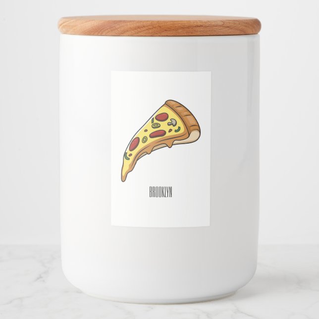 Etiqueta Para Comida Ilustracion personalizado Pizza (Anverso)