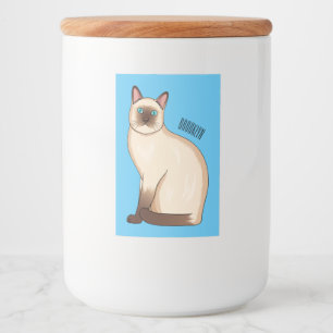 Etiqueta Para Comida Ilustracion personalizado siamés