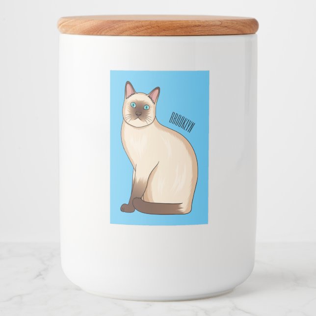 Etiqueta Para Comida Ilustracion personalizado siamés (Anverso)