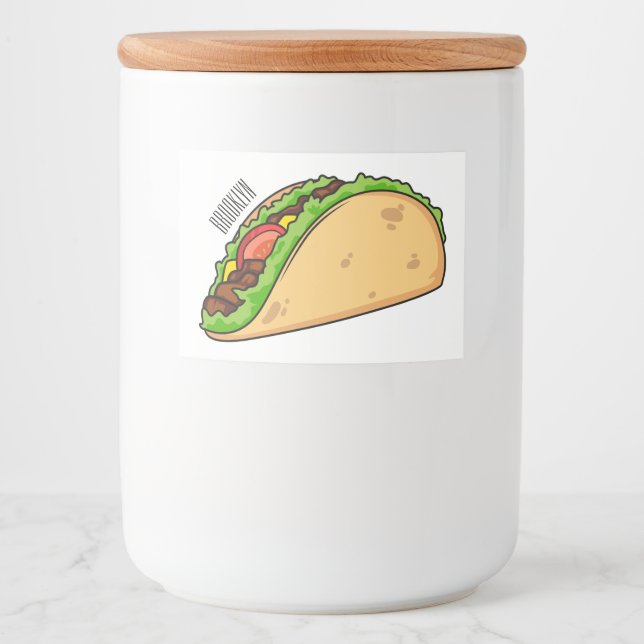 Etiqueta Para Comida Ilustracion personalizado Taco (Anverso)