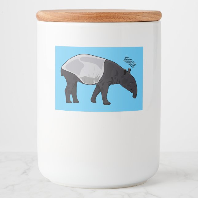 Etiqueta Para Comida Ilustracion personalizado Tapir (Anverso)