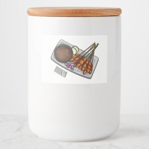 Etiqueta Para Comida Ilustracion Satay personalizado