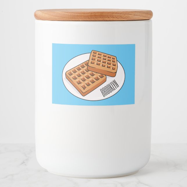 Etiqueta Para Comida Ilustracion Waffle personalizado (Anverso)