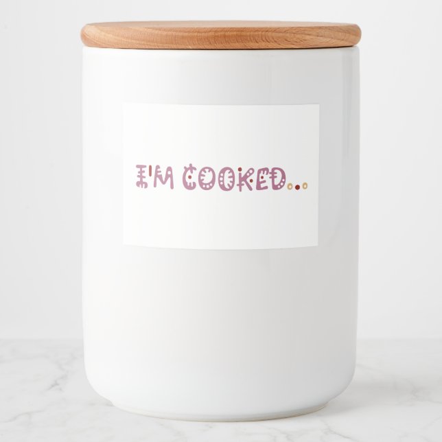 Etiqueta Para Comida I'm cooked  (Anverso)