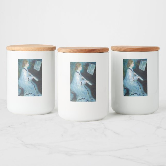 Etiqueta Para Comida Impresionista de la época del piano (Botellas)