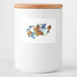 Etiqueta Para Comida Infinidad de Mariposas Monarca