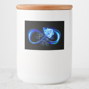 Etiqueta Para Comida Infinito brillante con rosa azul