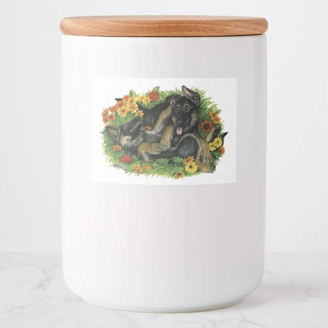 Etiqueta Para Comida Jardín de Cachorros (Anverso)