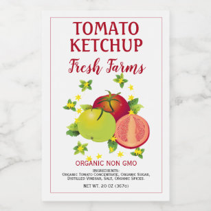 Etiqueta Para Comida Jardín vegetal de frutas de tomates