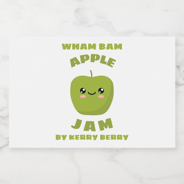 Etiqueta Para Comida Kawaii Apple Jam (Etiqueta única)