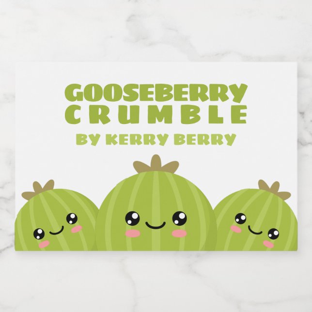 Etiqueta Para Comida Kawaii Gooseberry Crumble (Etiqueta única)