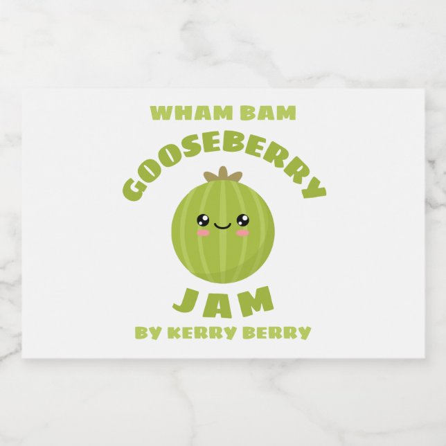 Etiqueta Para Comida Kawaii Gooseberry Jam (Etiqueta única)