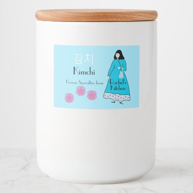 Etiqueta Para Comida Kimchi Jar Coreano (Anverso)