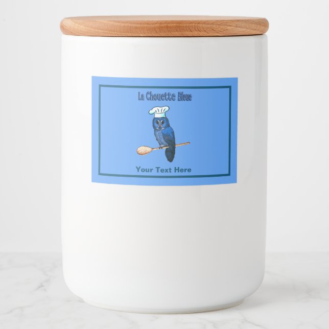 Etiqueta Para Comida La Chouette Bleue Cafe (Anverso)