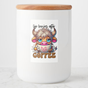Etiqueta Para Comida La vida comienza después del café 