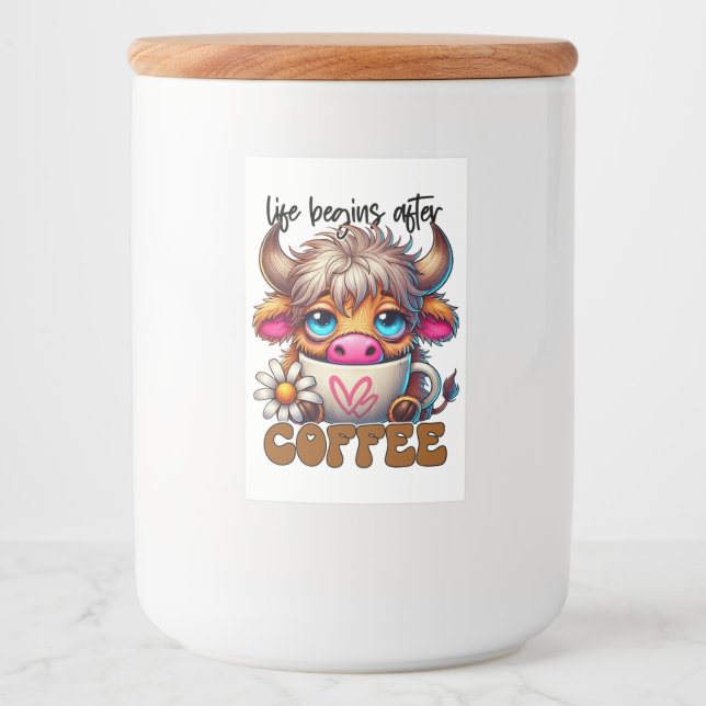 Etiqueta Para Comida La vida comienza después del café  (Anverso)