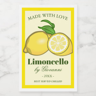 Etiqueta Para Comida Licor de Limoncello   Limoncino Limones