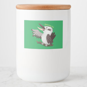 Etiqueta Para Comida Lindo kookaburra de dibujos animados divertido y r