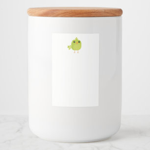 Etiqueta Para Comida Lindo Pájaro Verde Dibujos Animados