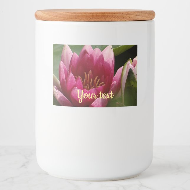 Etiqueta Para Comida Lirio rosa (Anverso)