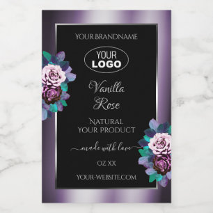 Etiqueta Para Comida Logo de Flourish Purple Black Product Labs