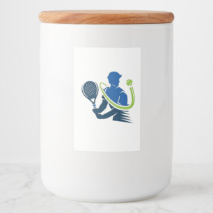 Etiqueta Para Comida Logo del Club de Tenis - Acción dinámica, estilo d