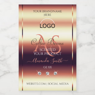 Etiqueta Para Comida Logotipo de las iniciales de las joyas de las etiq