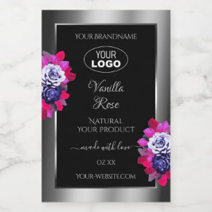 Etiqueta Para Comida Logotipo de marcas de productos de plata negra ros