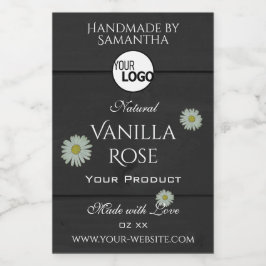 Etiqueta Para Comida Logotipo de marea negra de grano de madera