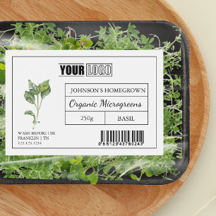 Etiqueta Para Comida Logotipo de personalizado y microvegetales de códi