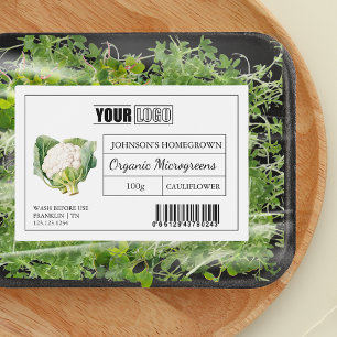 Etiqueta Para Comida Logotipo de personalizado y microvegetales de coli