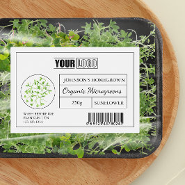 Etiqueta Para Comida Logotipo personalizado y microvegetales orgánicos 